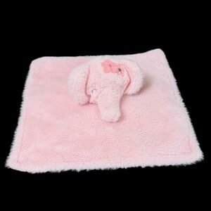Parents Choice Elephant Lovey Pink Plush Floral Satin Security Blanket